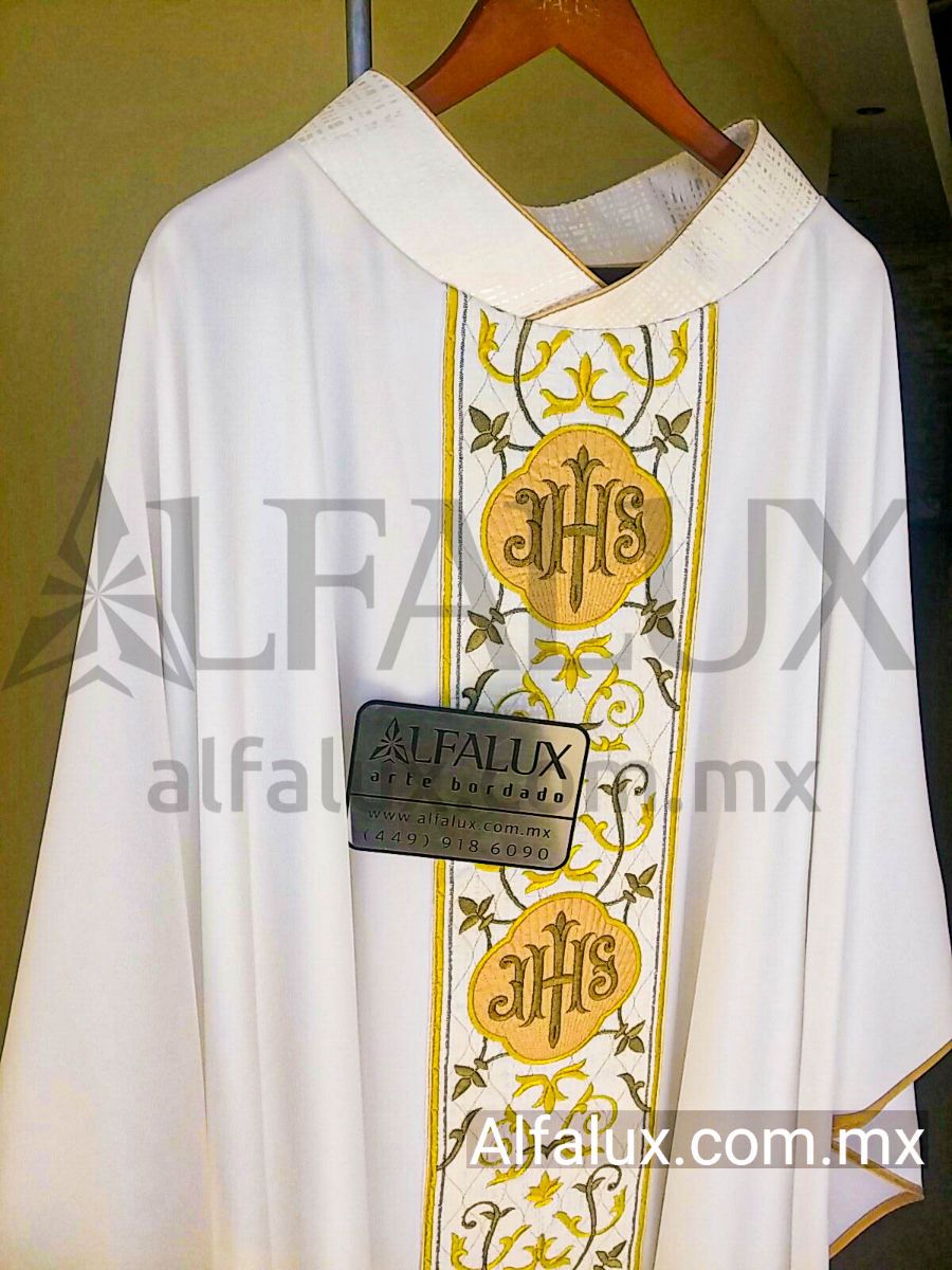 07 JHS BLANCO BRONCE  CUELLO BROCADO 1